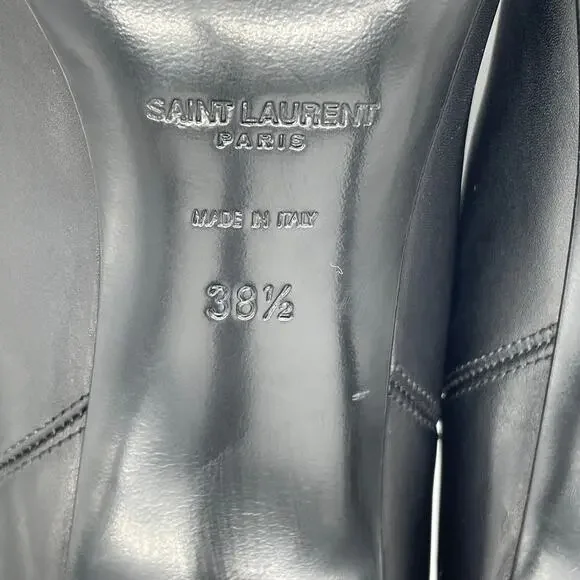 Saint Laurent Calfskin Classic Paris Ela 110 Ankle Boots - Black - 38.5 - Picture 11 of 16